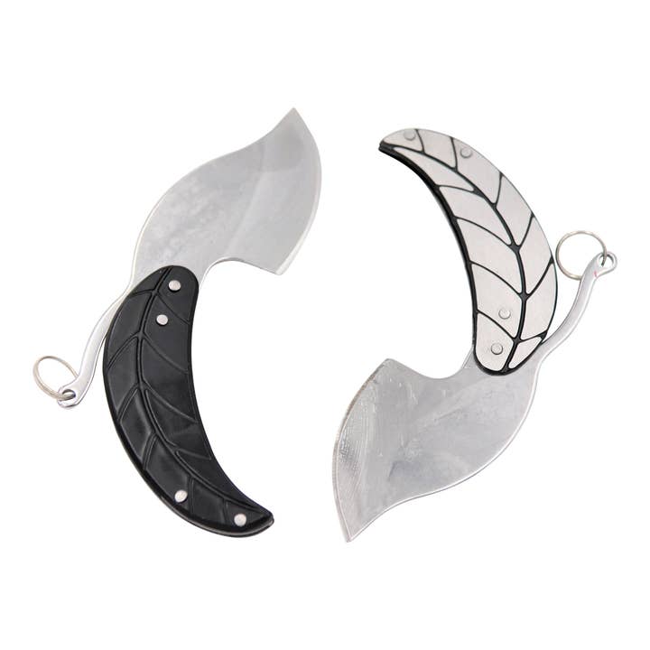 Real Sic - Wholesale Pocket Knife/Holder - Mini Folding EDC Pocket Knife Keychain – Leaf Shape3