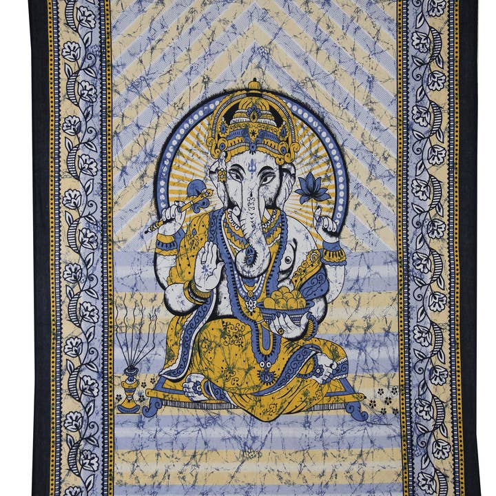 Lungta Imports - Wholesale Tapestry/Textile - Ganesha Ganesh Ganpati Tapestry Wall Hanging Decor5