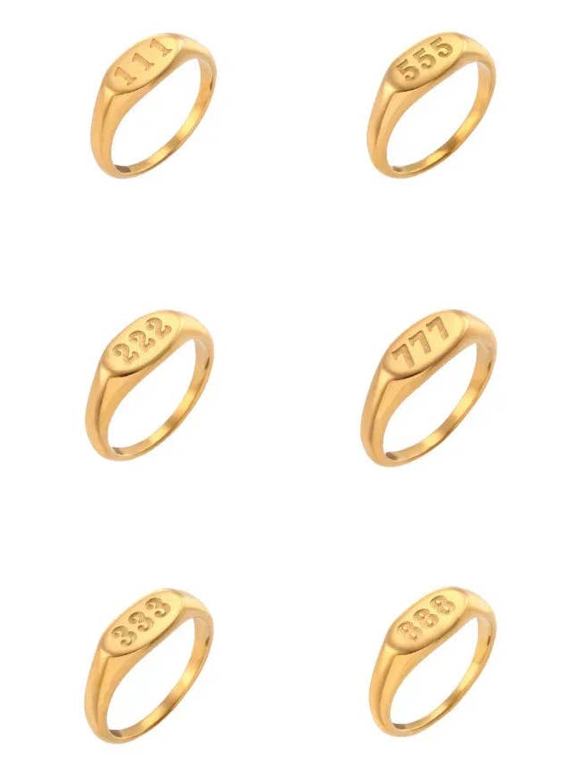 Angel Number Rings for wholesale by Sunny Sunday