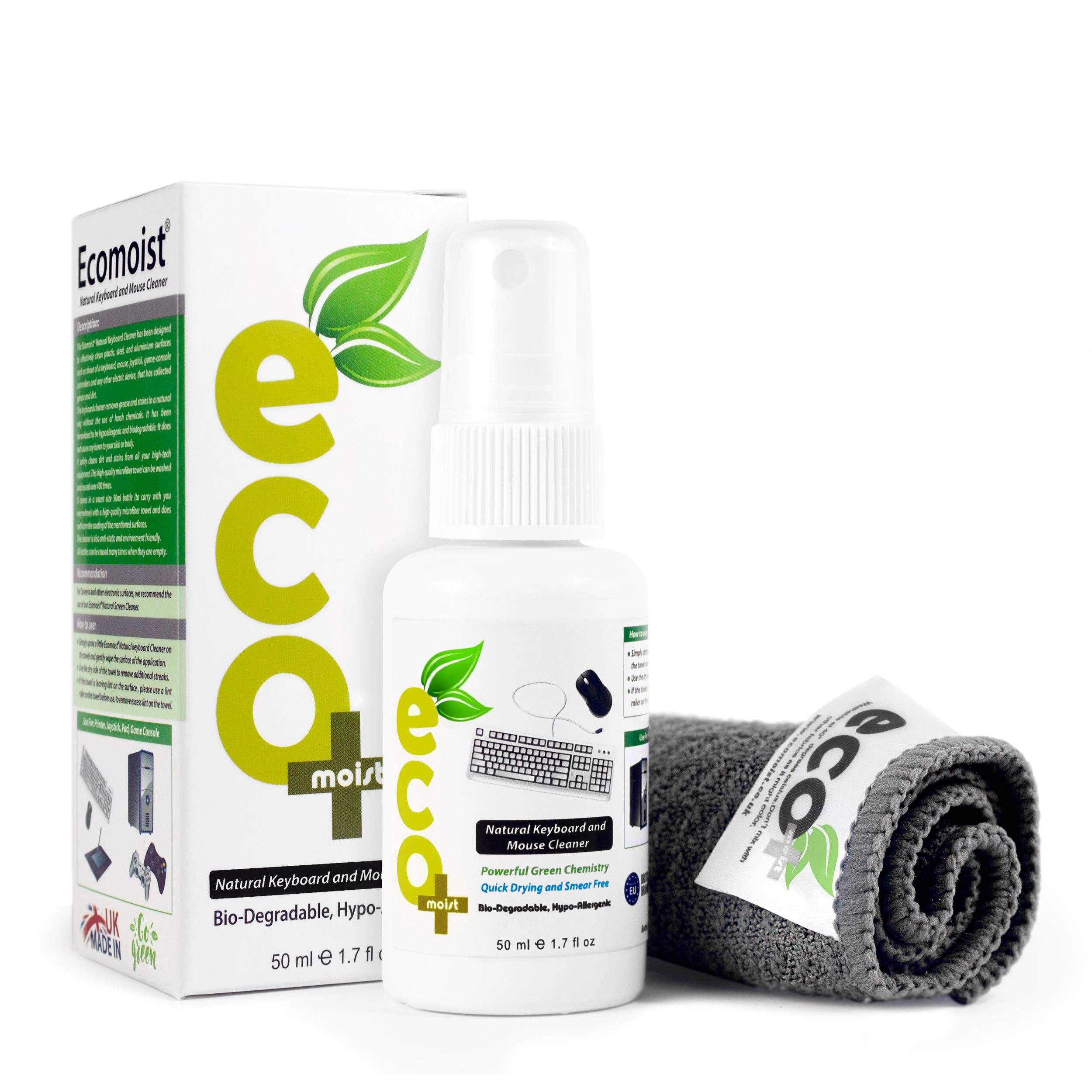 Wholesale Ecomoist Natural Keyboard and Mouse Cleaner 100Ml with Fine  Microfiber Towel for your shop