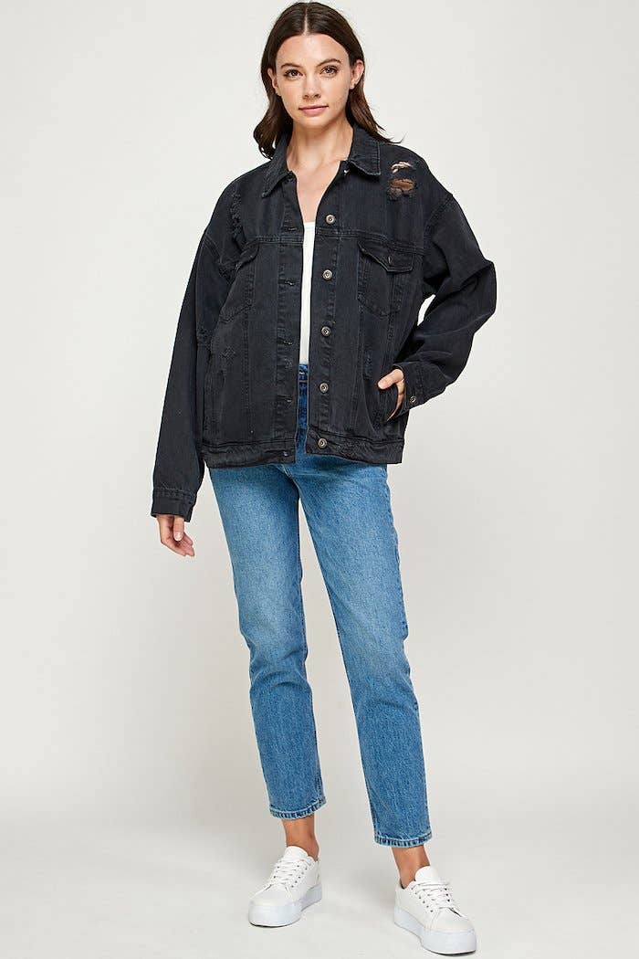 BLUE AGE - Vente Veste en jean – femme - Veste en jean oversize Destroyed15