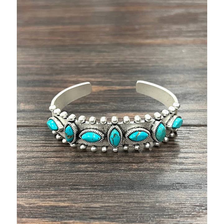 ISAC Trading Inc - Wholesale Cuff Bracelet - 710857, Turquoise Cuff Bracelet