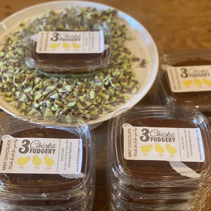 3 Chicks Fudgery - Vente Fudges - Fudge au chocolat à la menthe 1/2 livre