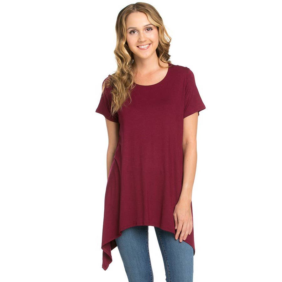 Azules Clothing - Wholesale Tunic - Women's - ATP-2267RS Piko Short Sleeve Tunic24