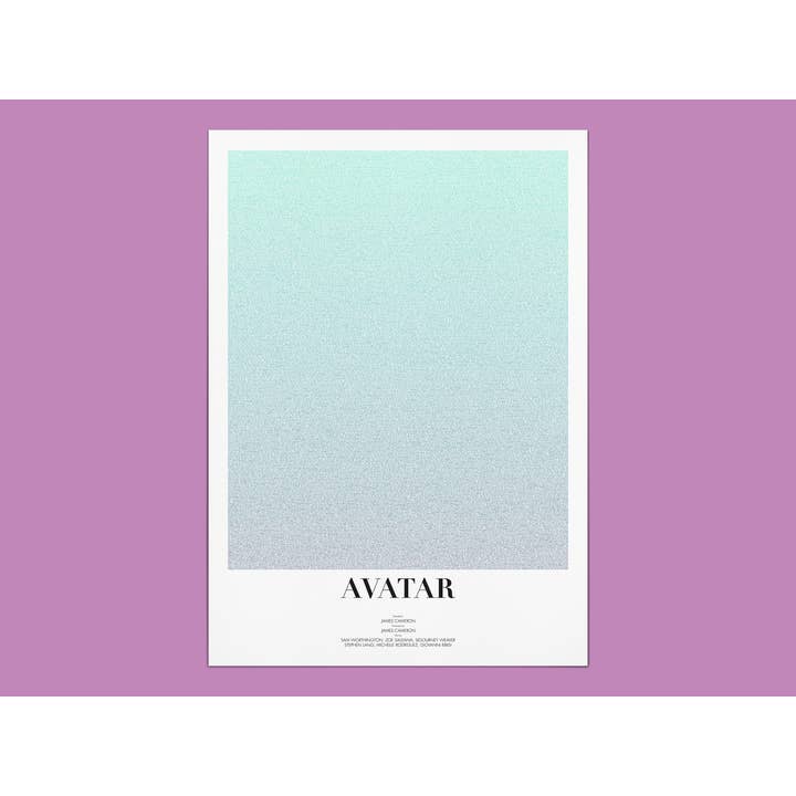 Avatar Blue Gradient Typografisk Filmmanusaffisch för wholesale av Fade Out Prints