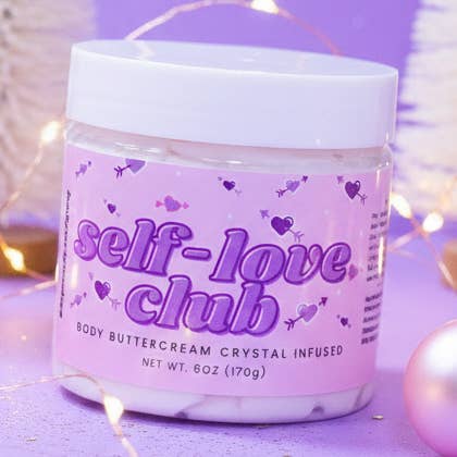 Manteiga corporal com infusão de cristal Self Love Club por atacado de Badgurlgoodies