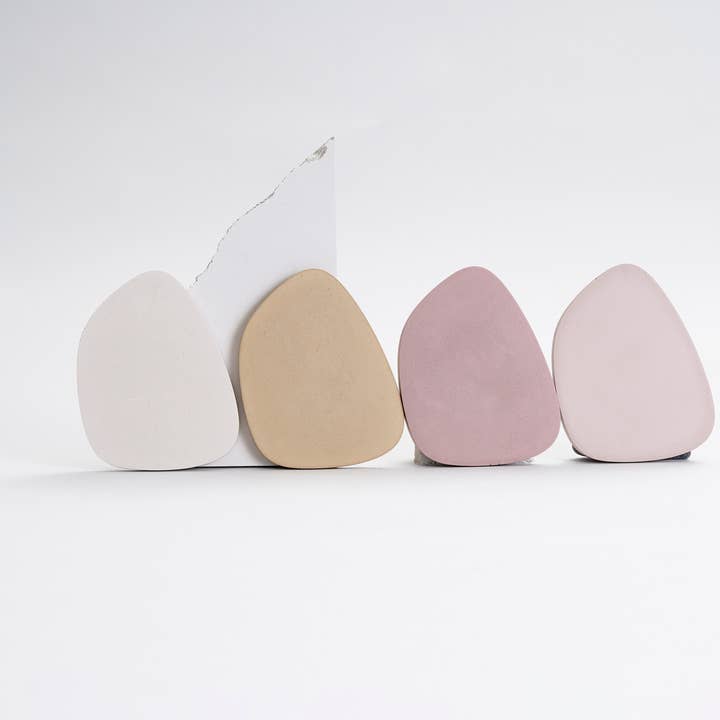 Concrete asymmetric coasters | set of 4 for wholesale by ZOA concept