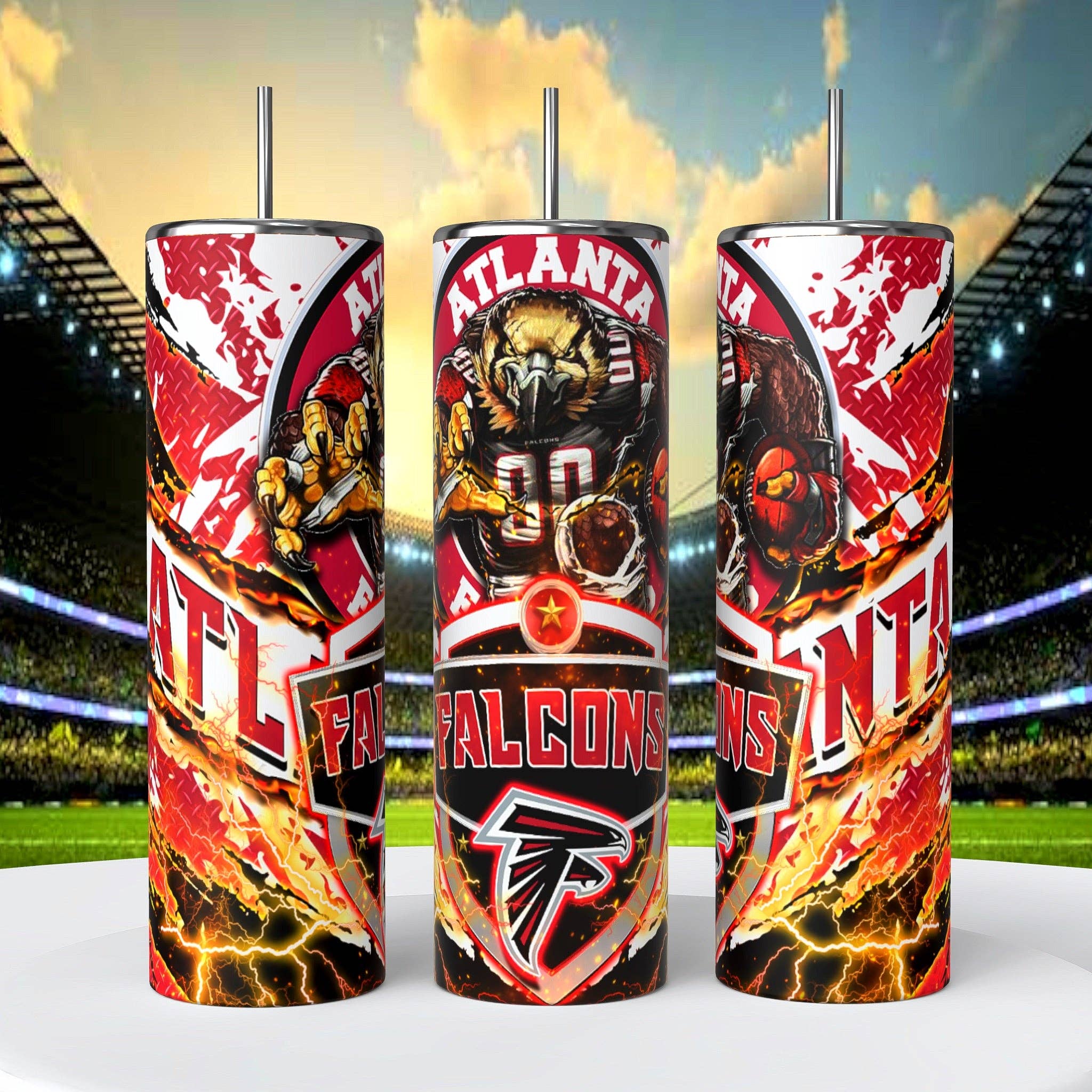 CoRo & Company – Engroshandel Thermokop – Atlanta Falcons Skinny Tumbler • 20 oz rustfrit stål • Drikkeudstyr0