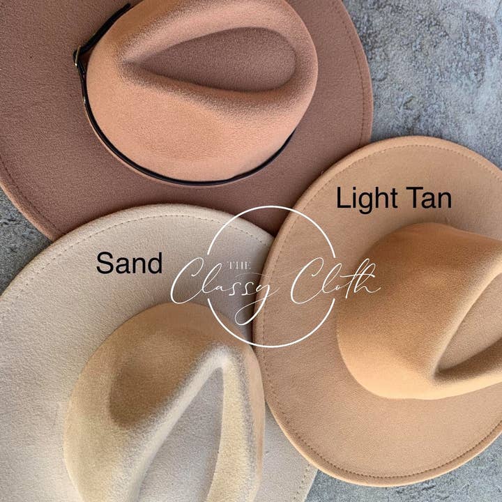 The Classy Cloth WS - Wholesale Fedora - Women's - Wide Brim Hat w/ Belt - Chocolate Tan RTS3