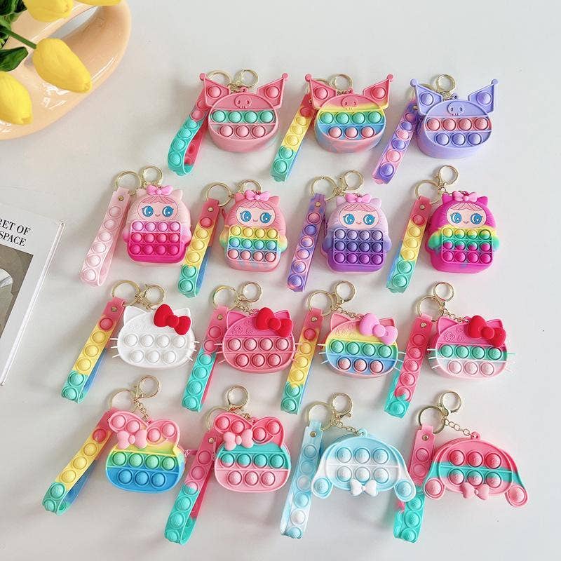 KiddieKickz - Wholesale Keychain - Kids - Small Keychain Coin Purse Spaceman Bear Fingertip Toy32