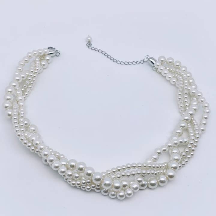 Mio Queena - Wholesale Choker/Collar - Vintage 4-Layer Wrap Pearl Beaded Choker Necklace1