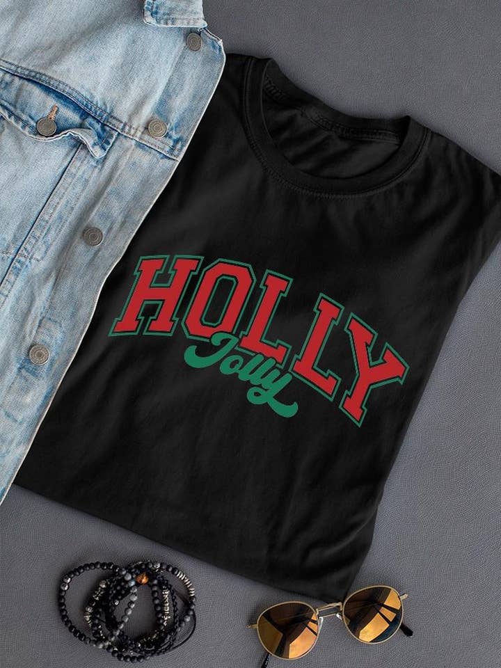 Swift Retail - Wholesale T-Shirt (Graphic) - Women's - Holly Jolly - Festive Christmas Tee