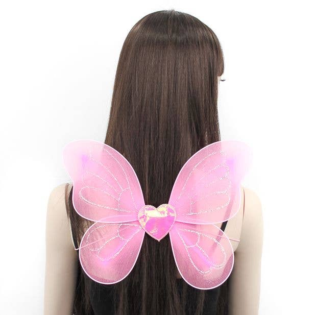 Inca UK - Wholesale Costume - Kids - Pink Net and Glitter Detail Fairy Wings Size : 32x26cm3