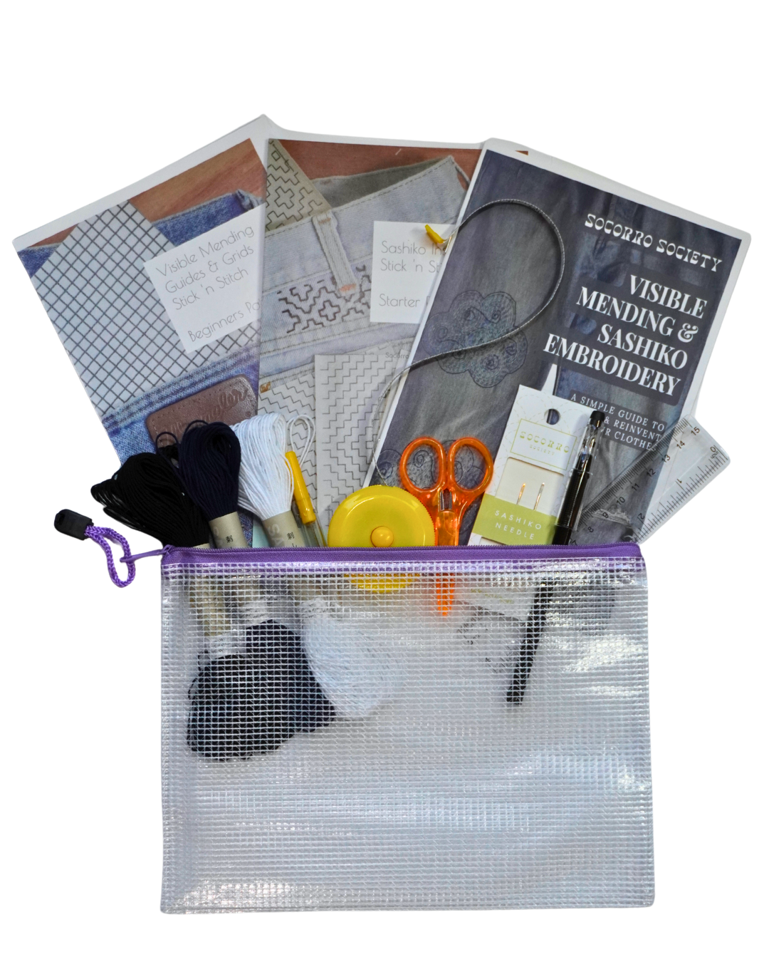 Socorro Society - Wholesale Craft Sewing Kit - Basics Of Visible Mending Kit w/ Embroidery Booklet + Tools1