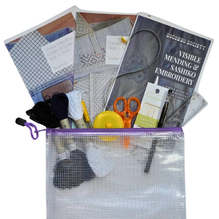 Socorro Society - Wholesale Craft Sewing Kit - Basics Of Visible Mending Kit w/ Embroidery Booklet + Tools1