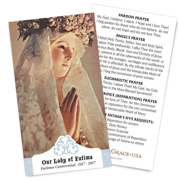Fatima Centennial (englische Version) Holy Card für den Großhandel von The Retro - a Full of Grace USA Company