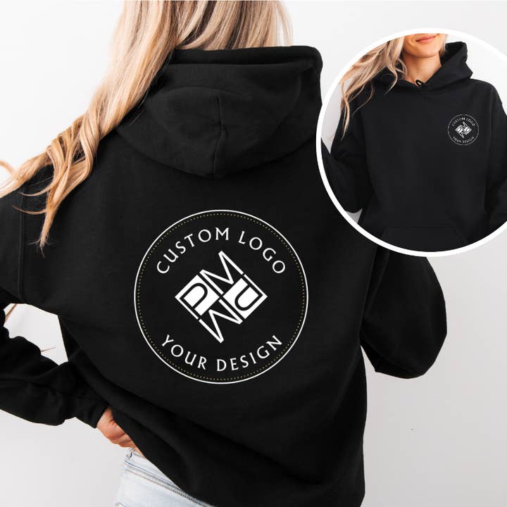 Sweat à capuche unisexe avec logo personnalisé | Sweat à capuche de marque Gildan Premium pour la vente par Press and Merch