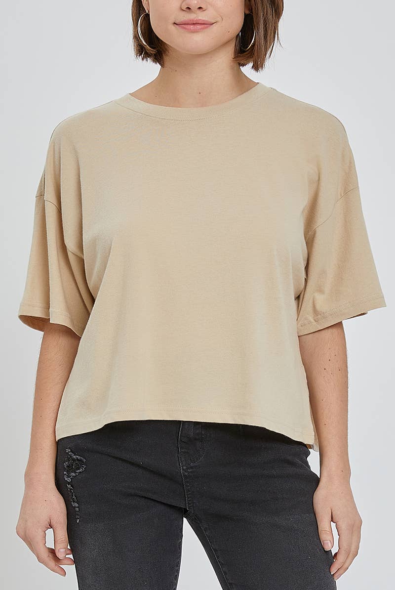 2&moon - Wholesale T-Shirt - Women's - Giving 100% Cotton Solid short sleeve Crop Tee5