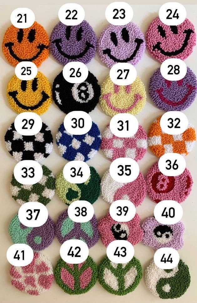 MUUDLAND – wholesale Car coaster – women's – Punch Needle Car Coaster, Tufted Car Coaster, Set Of 23