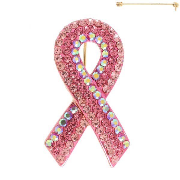 Gpk BREAST CANCER AWARENESS PINK RIBBON BROOCH PIN for wholesale on Faire