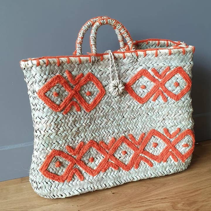 MIRAMAR Store - Vendita all'ingrosso Borsa tote - Donna - Borse in paglia marocchina tessute a mano con motivi geometrici