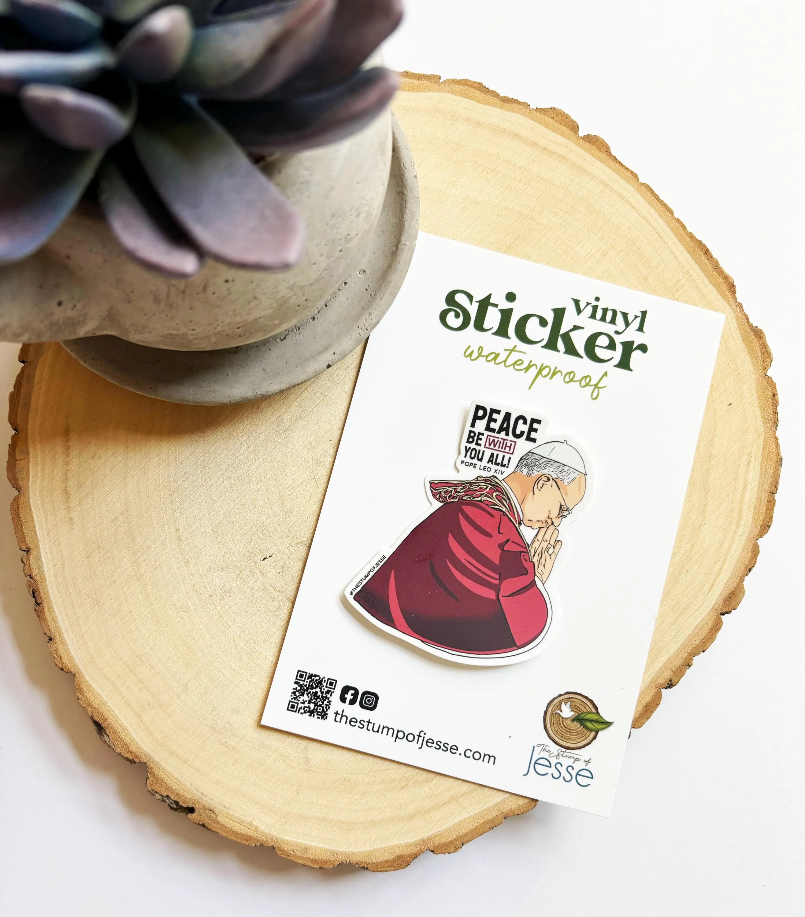 The Stump of Jesse - Vente Autocollant - Autocollant étanche Pape Léon XIV | Autocollant catholique3