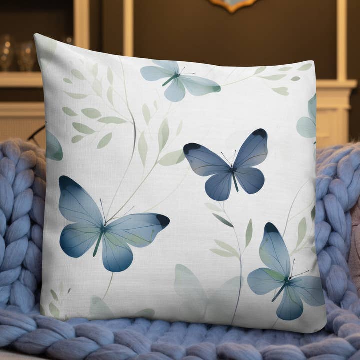 Butterfly Lover's Decorative Yet Comfortable Premium Pillow for wholesale by Grit with Grace, LLC