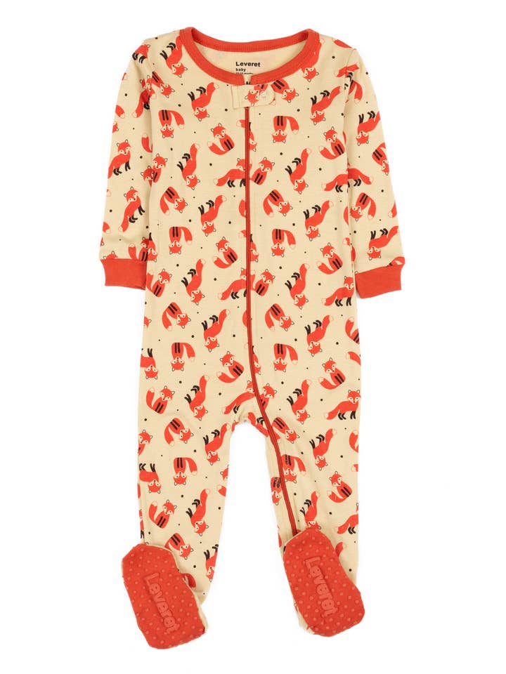 Leveret Pajamas - Wholesale Sleepsuit – Baby - Kids Footed Cotton Pajama Fox0