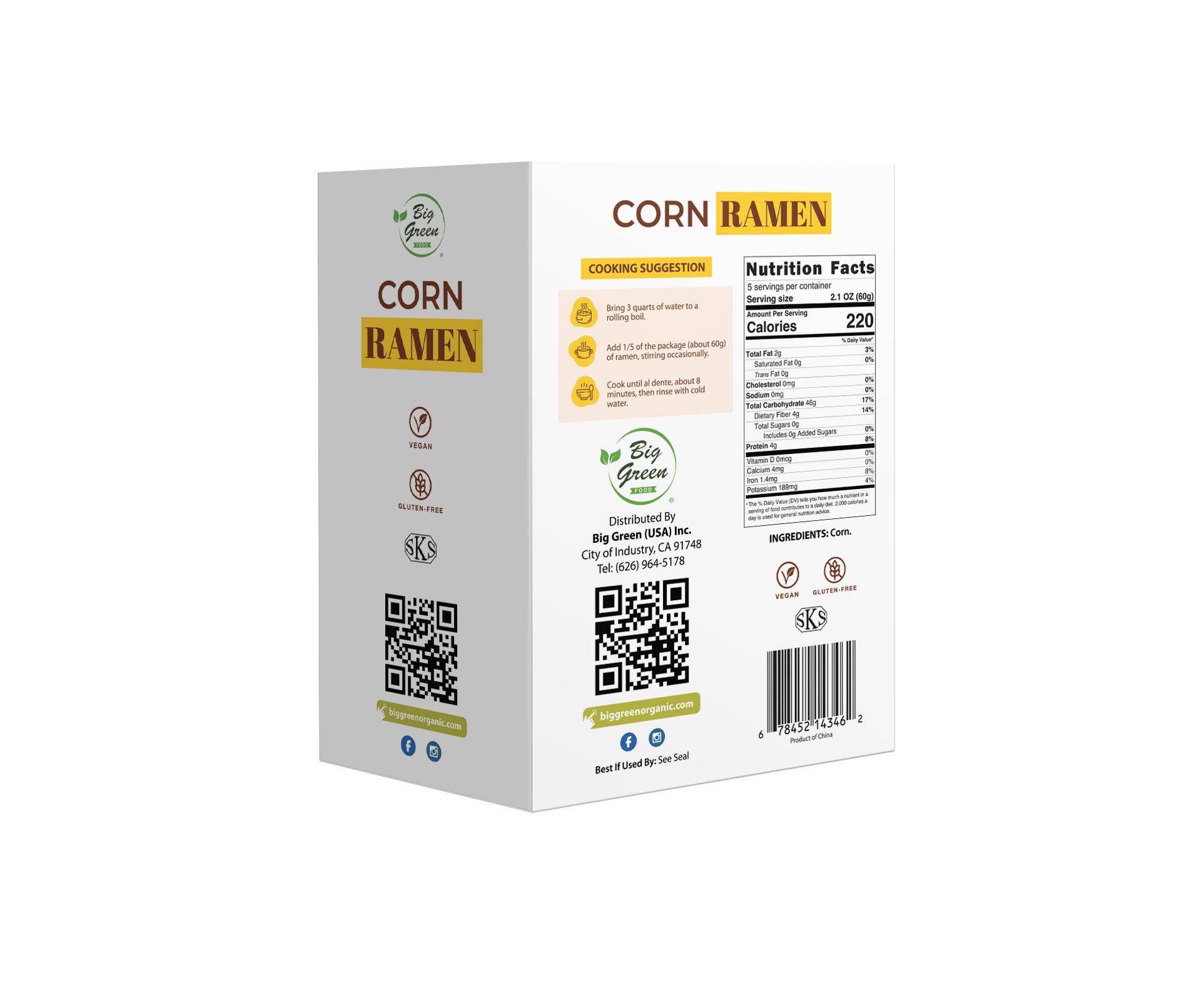 Big Green Organic Food - Wholesale Ramen - Corn Ramen1