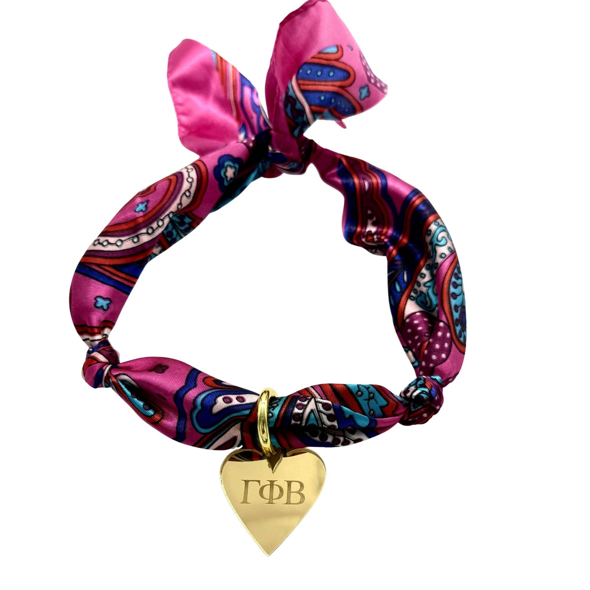 Sarahndipity Shop - Wholesale Scarf - Women's - Sorority Scarf with Engraved Greek Letter Gold Heart Charm30