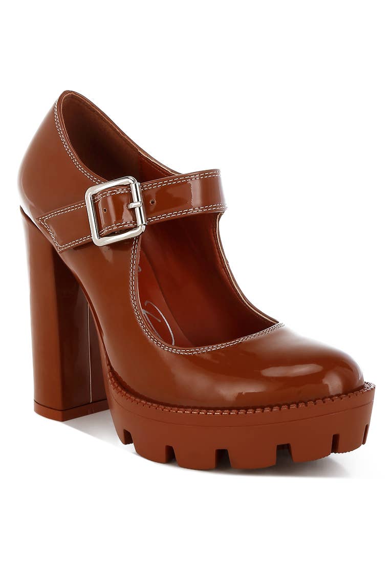 Rag Company – wholesale Platform heels – Women’s – MILLENIAL BUG Patent High Heeled Mary Jane Shoes5