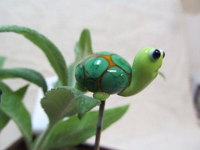 Sunshine Glass Gifts - Wholesale Garden/Lawn Stake - Turtle Plant Pals, House plant and Fairy Garden Decor4