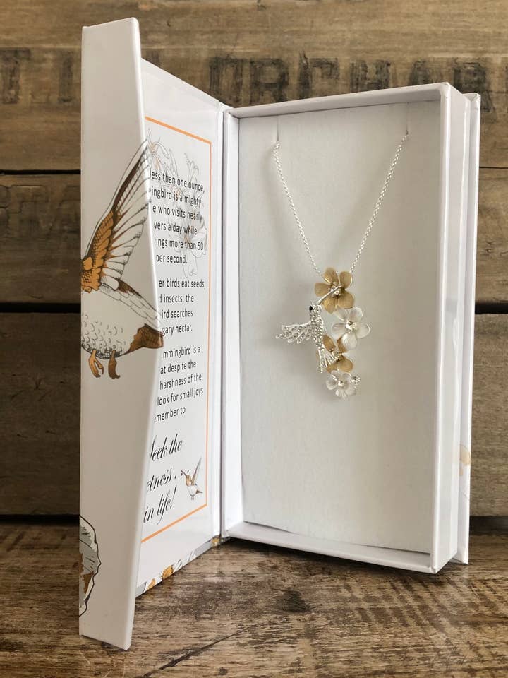 Hummingbird / Sparkle Necklace Jewelry for wholesale by Carol Young Silver