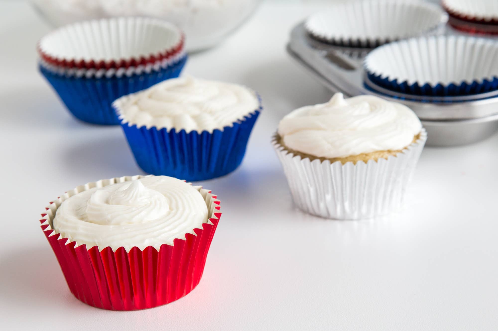 Fox Run Brands - Wholesale Cupcake/Muffin Liner - Fox Run Patriotic Foil Cupcake Liners, Set of 45, 2.75"3