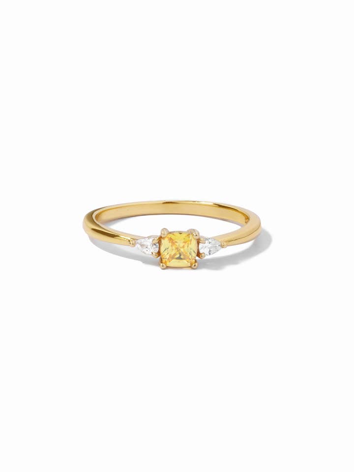 Anello a cuscino giallo per la vendita all'ingrosso da parte di Sami Jewels
