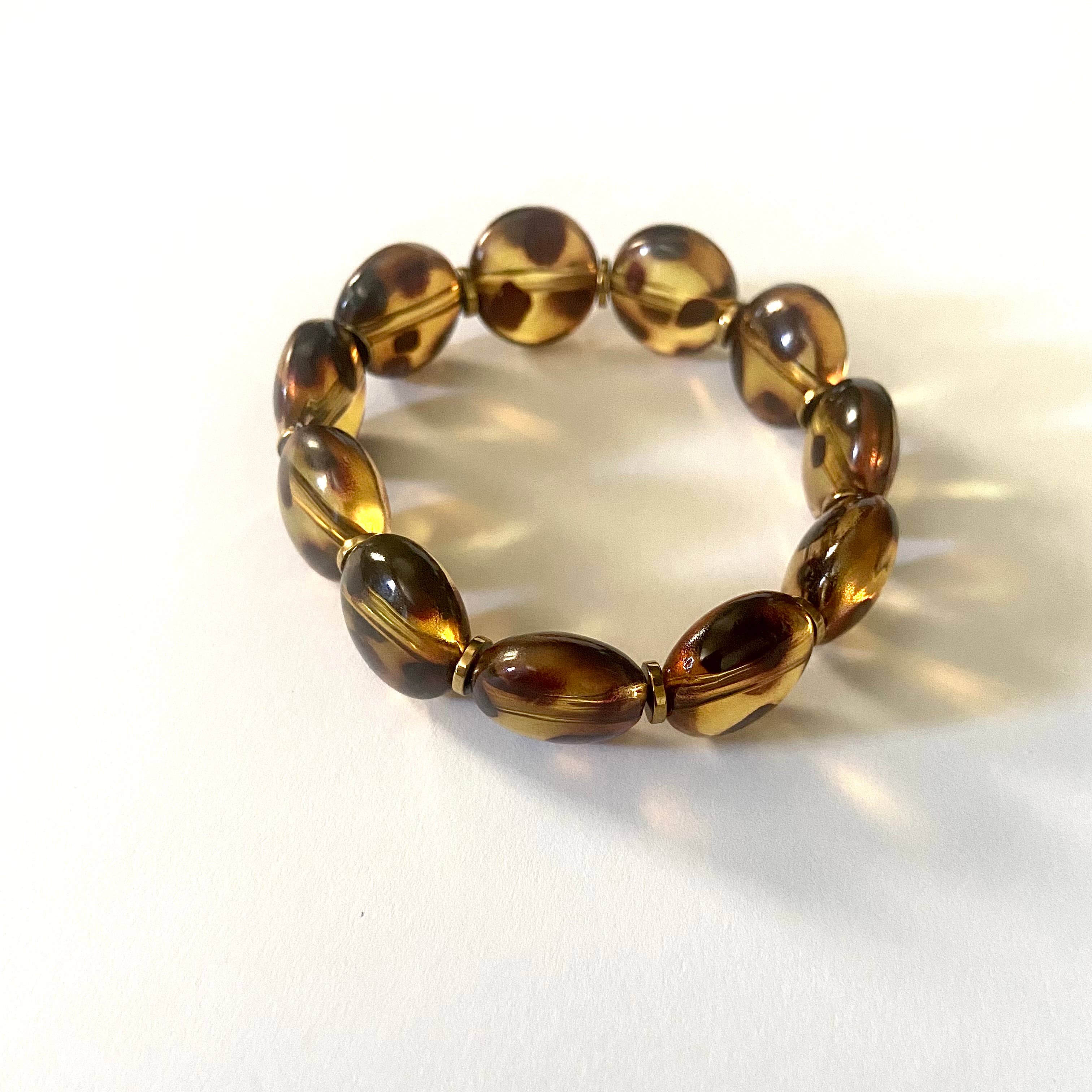 Misdi By Diane – Pulseira de missangas por atacado – Pulseira elástica com contas redondas de resina estampa onça3