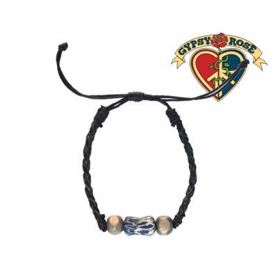 Leather Square Wood Bead Bracelet for wholesale by Gypsy Rose