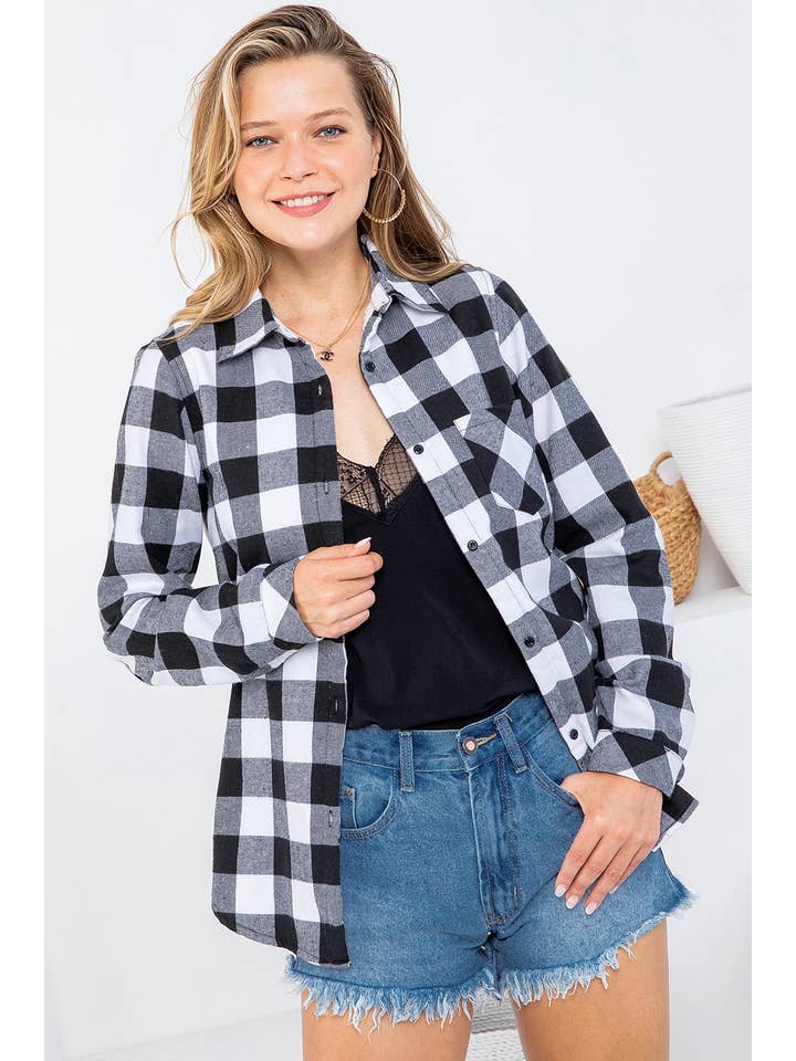 Sweet Lovely by Jen - Wholesale Button Down Shirt - Women's - SW148 PLAD SHIRT8