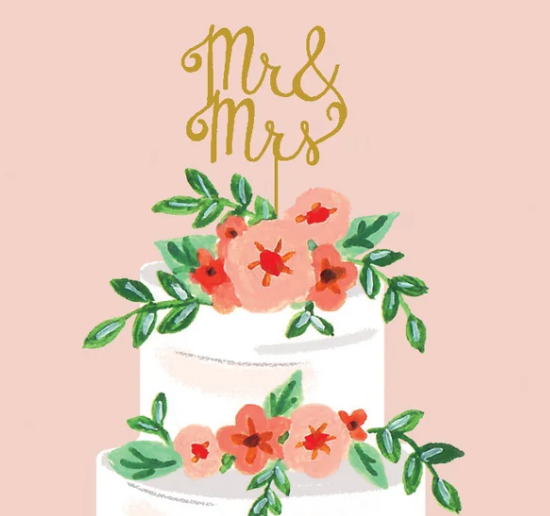 Paige & Willow - Wholesale Trouwkaartje - Mr en Mrs Cake Card2