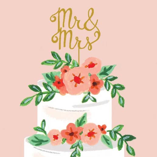 Paige & Willow - Wholesale Wedding Card - Mr and Mrs Cake Card2
