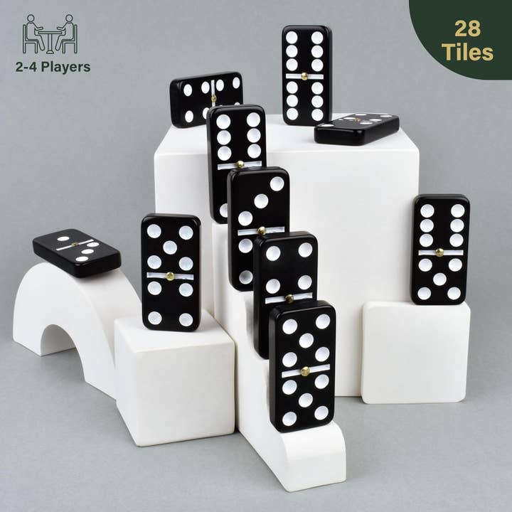 Queensell - Wholesale Dominoes - Dominoes Set for Adults - Double Six Set 28 Tiles
