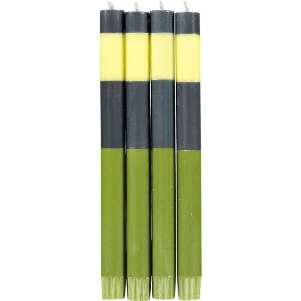 ABSTRACT Striped Indigo, Jasmine & Olive Eco Dinner Candles, 4 per pack for wholesale by BRITISH COLOUR STANDARD