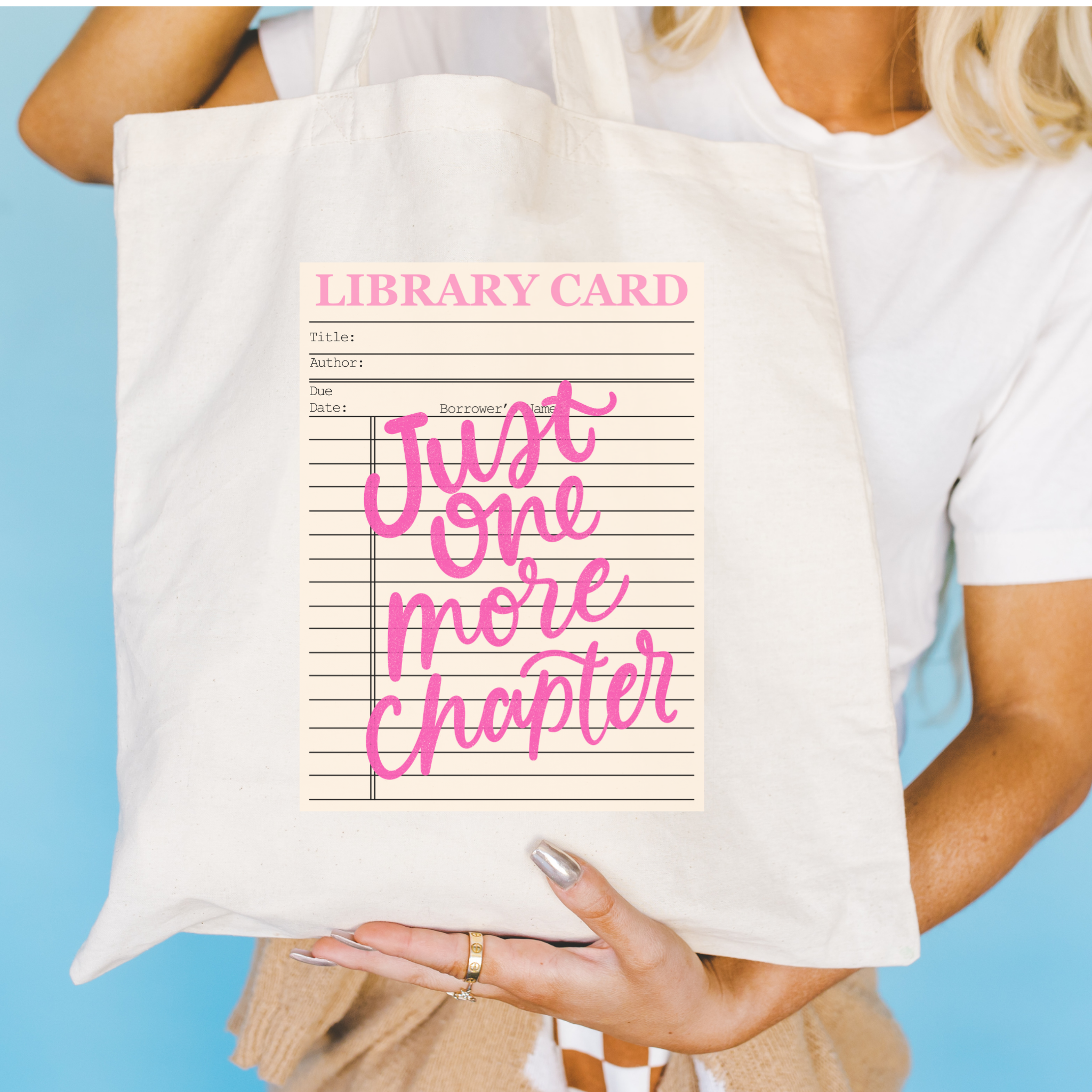 Literari Goods, Co | Book Themed Candles + Gifts - Wholesale Tote Bag - Women's - Tote Bag Bookstore | Reader Gift | Just One More Chapter1
