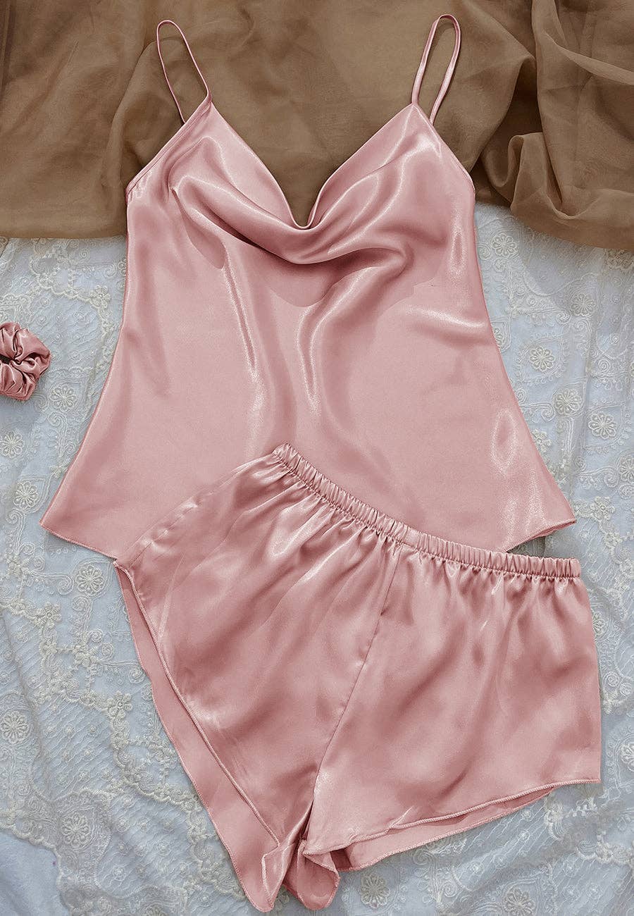 Anna Kaci Wholesale - Wholesale Lounge Set - Women's - Cowl Tank and Shorts Lounge Set8