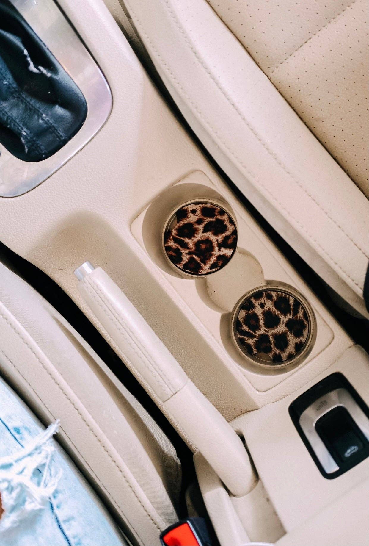 The Front Porch Label - Wholesale Car Coaster - Women's - Leopard Car Coasters 2-Pack1