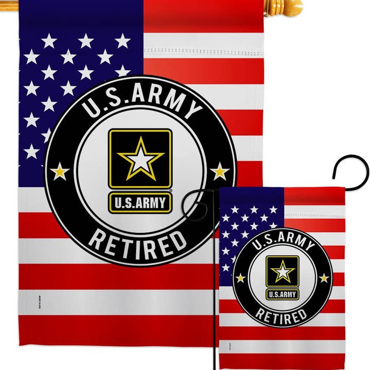 Two Group Flag Co - Wholesale Flag - United State Army Retired Military Veteran USA Decor Flag