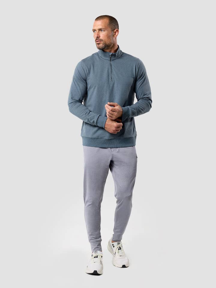 INTO THE AM - Wholesale Athletic Top - Men's - Men's Long Sleeve Quarter Zip Tee10