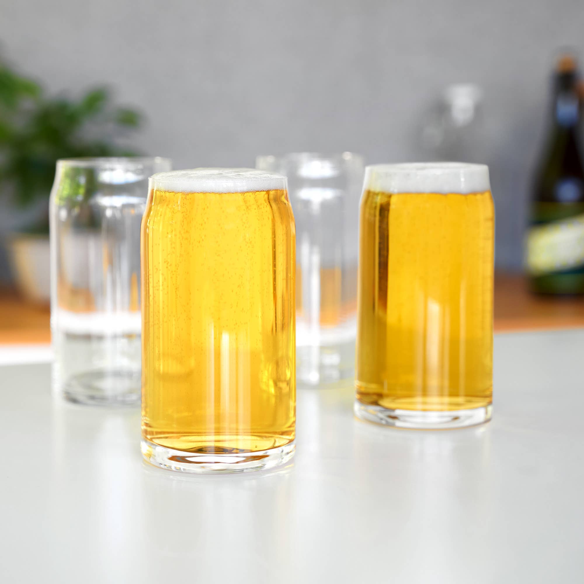 TRUE - Wholesale Beer Glass/Mug - Glass Beer Can Shaped Pint Glasses Set of 42