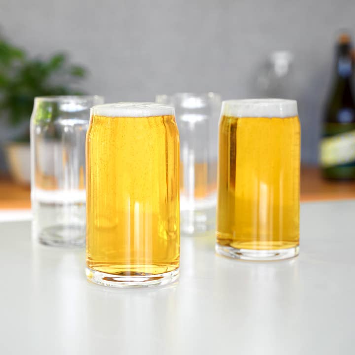 TRUE - Wholesale Beer Glass/Mug - Glass Beer Can Shaped Pint Glasses Set of 42