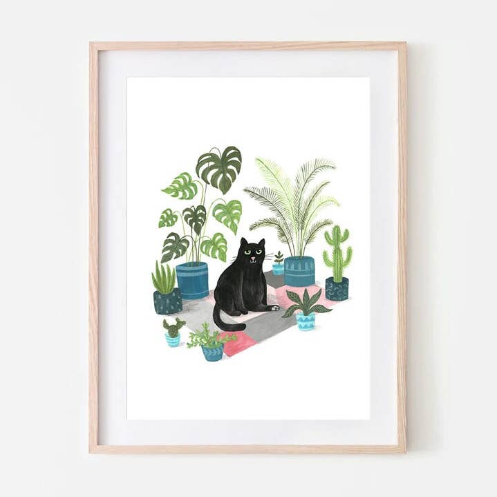 Black Cat Art Print for wholesale by Fawa Shah